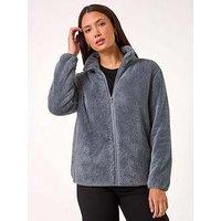 Roman Soft Sherpa Fleece Jacket - Dark Grey