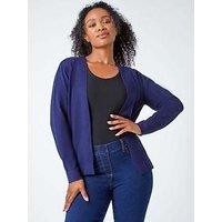 Roman Petite Plain Stretch Cardigan - Navy