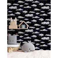 Arthouse Stars And Clouds Navy Wallpaper