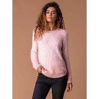 Roman Mosaic Print Fluffy Jumper - Light Pink