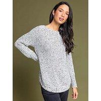 Roman Curved Hem Stitch Detail Jumper - Ivory