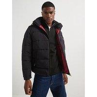 Boss Cunol_Lny Regular Fit Nikel Logo Quilted Jacket - Black