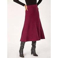 Roman Knitted Midi Stretch Skirt - Wine