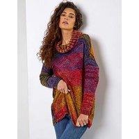 Roman Roll Neck Chunky Knit Jumper - Multi