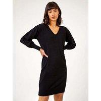 Roman Longline Knitted Jumper Dress - Black