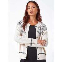 Roman Petite Fairisle Button Cardigan - Ivory