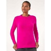 Roman Plain Soft Crew Neck Jumper - Cerise