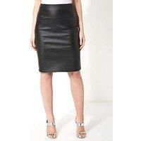Roman Faux Leather Pull On Pencil Skirt - Pewter