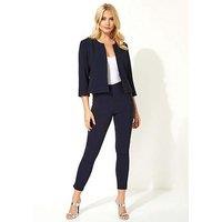 Roman 3/4 Sleeve Tailored Jacquard Jacket - Navy