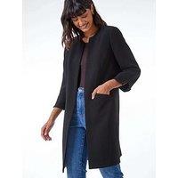 Roman Smart Longline Textured Jacket - Black
