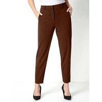 Roman Straight Leg Stretch Trouser - Brown
