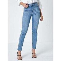 Roman Slim Leg Stretch Mom Jeans - Blue