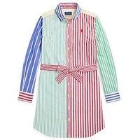 Polo Ralph Lauren Girls Fun Stripe Shirt Dress - Multi