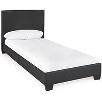 Very Home Ellis Faux Leather Single Bed Frame - Bed Frame With Microquilt Mattress