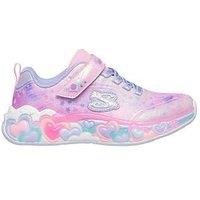 Skechers Lighted Satin Gore & Strap W/ Sparkle Mesh & Glitter Overlays - Pink