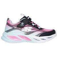Skechers Lighted Bungee & Strap Sneaker With Ombre Sparkle Upper - Multi
