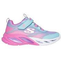 Skechers Lighted Bungee & Strap Sneaker With Ombre Sparkle Upper - Multi