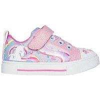 Skechers Glitter Unicorn Print Sneaker W/Top Strap Gore Closure