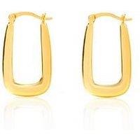 The Love Collection Gold Plated Sterling Silver Rectangle Creole Hoops