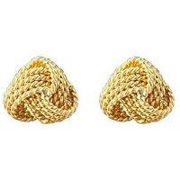 The Love Collection Gold Plated Sterling Silver Rope Knot Triangle Stud Earrings