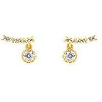 The Love Collection Gold Plated Sterling Silver Cz Climber With Charm