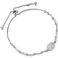 The Love Collection Adjustable Sterling Silver Miraculous Medal Bracelet