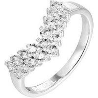 The Love Silver Collection Sterling Silver Vintage Inspired Cz Wishbone Engagement Ring