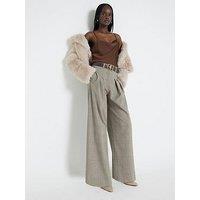 River Island Belted Wide Leg Trouser - Light Brown