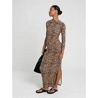 River Island Leopard Pencil Skirt - Brown