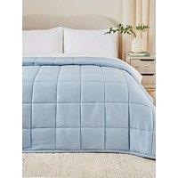 Very Home Muslin Quilted Bedspread Throw - Blue