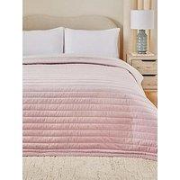 Very Home Cotton Velvet Stitch Embroidered Bedspread Throw