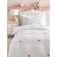 The Very Collection Heart Embroidered Duvet Cover Set