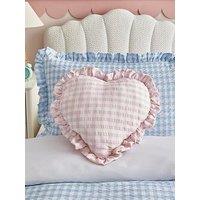 Very Home Gingham Heart Shaped Cushion