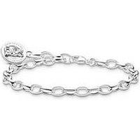 Thomas Sabo Silver Charm Bracelet With Goldbears Logo Ring