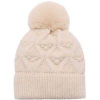 Mango Girls Knitted Pom Pom Hat - Beige