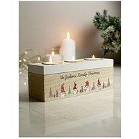 The Personalised Memento Company Personalised Gonk Christmas Triple Tea Light Box