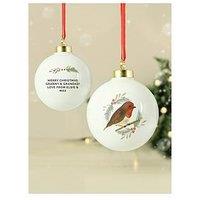 The Personalised Memento Company Personalised Robin Bauble