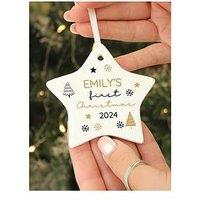 The Personalised Memento Company Personalised First Christmas Star Christmas Tree Decoration