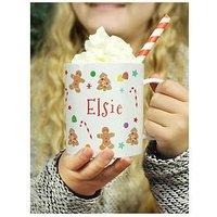 The Personalised Memento Company Personalised Gingerbread Pattern Plastic Mug