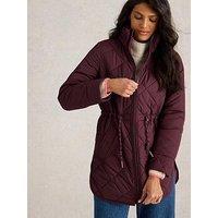 White Stuff Emilia Quilted Coat - Red