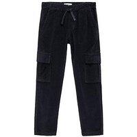 Mango Boys Cord Cargo Trousers - Dark Grey