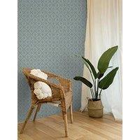 Holden Decor Indian Sunburst Wallpaper - Blue