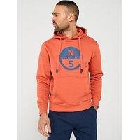 North Sails Chest Logo Overhead Hoodie - Orange