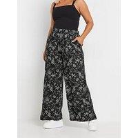 Yours Curve Floral Wide Leg Trousers