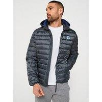 North Sails Skye Lightweight Ripstop Quilted Hooded Jacket - Grey