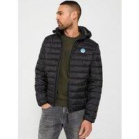 North Sails Skye Lightweight Ripstop Quilted Hooded Jacket - Black