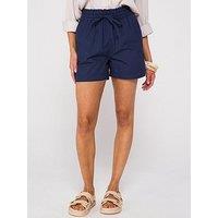 V By Very Turn Up Hem Cotton Shorts - Navy