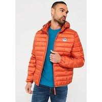 North Sails Skye Lightweight Ripstop Quilted Hooded Jacket - Orange