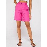 Everyday Poplin Longline Shorts - Pink
