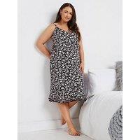 Yours Curve Micro Heart Chemise - Black